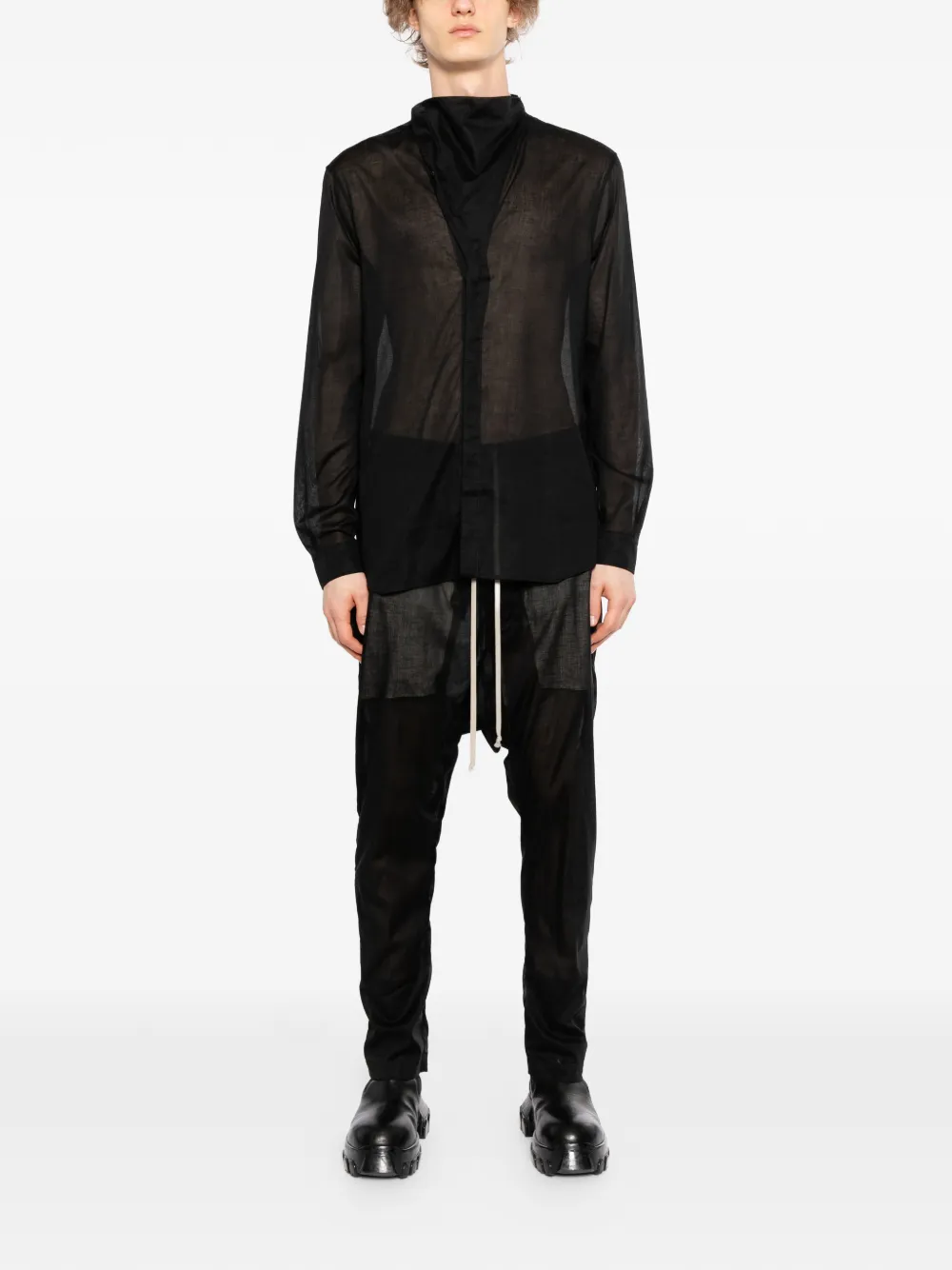 Rick Owens 하이 넥 아일랜드 셔츠