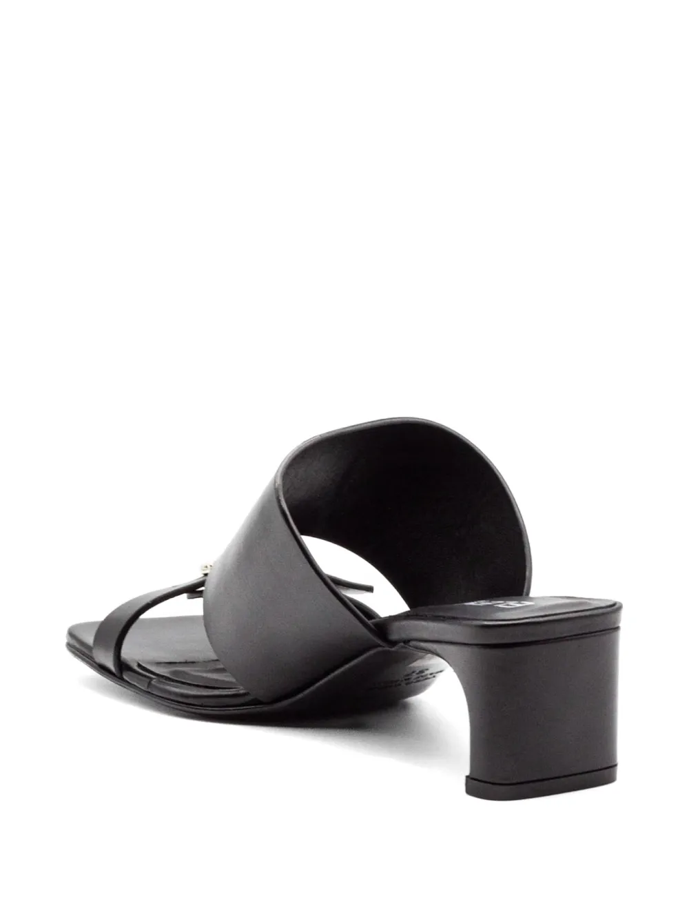 Elena Iachi Leren sandalen met gesp Zwart