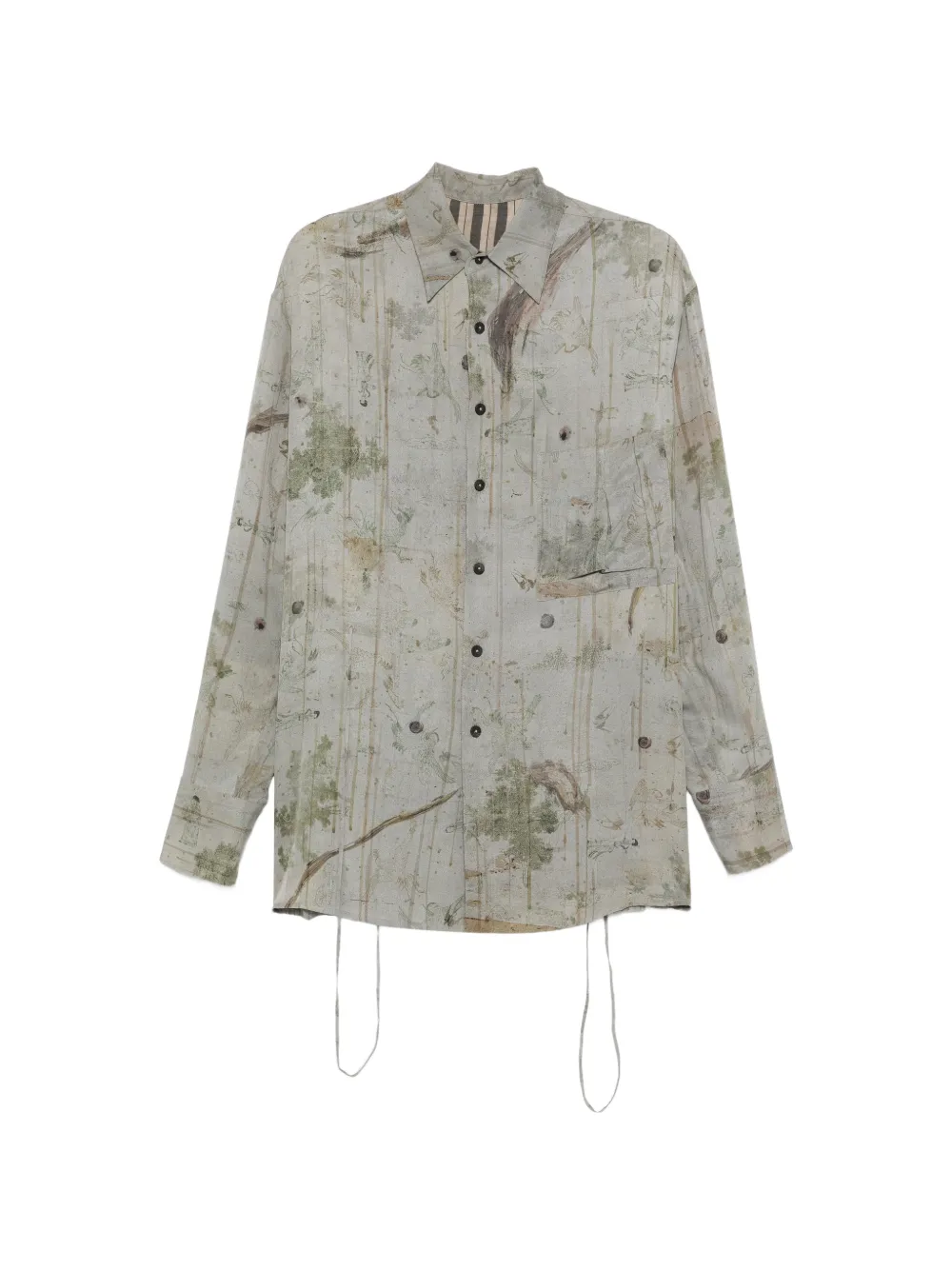 Ziggy Chen floral-print shirt - Grigio