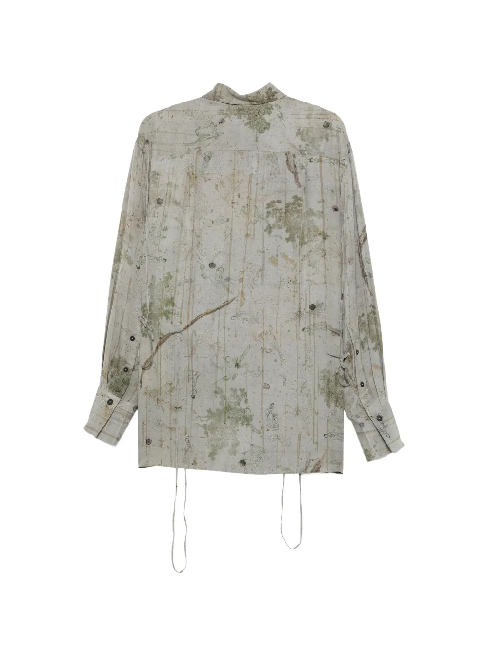  Ziggy Chen Floral-print Shirt - Grey 