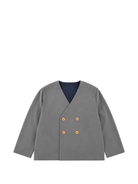 SUENOS Kidswear double-breasted collarless blazer
