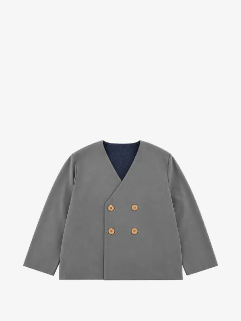 SUENOS Kidswear double-breasted collarless blazer
