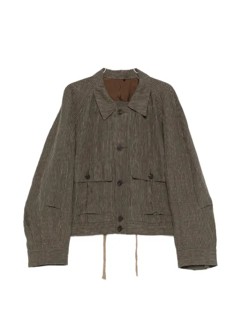 Ziggy Chen striped buttoned shirt jacket