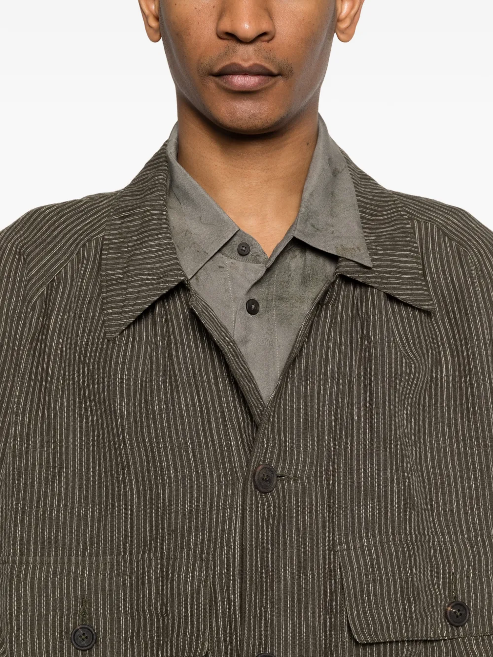 Ziggy Chen Shirtjack met knopen Groen
