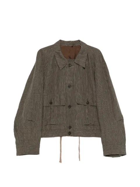 Ziggy Chen striped buttoned shirt jacket