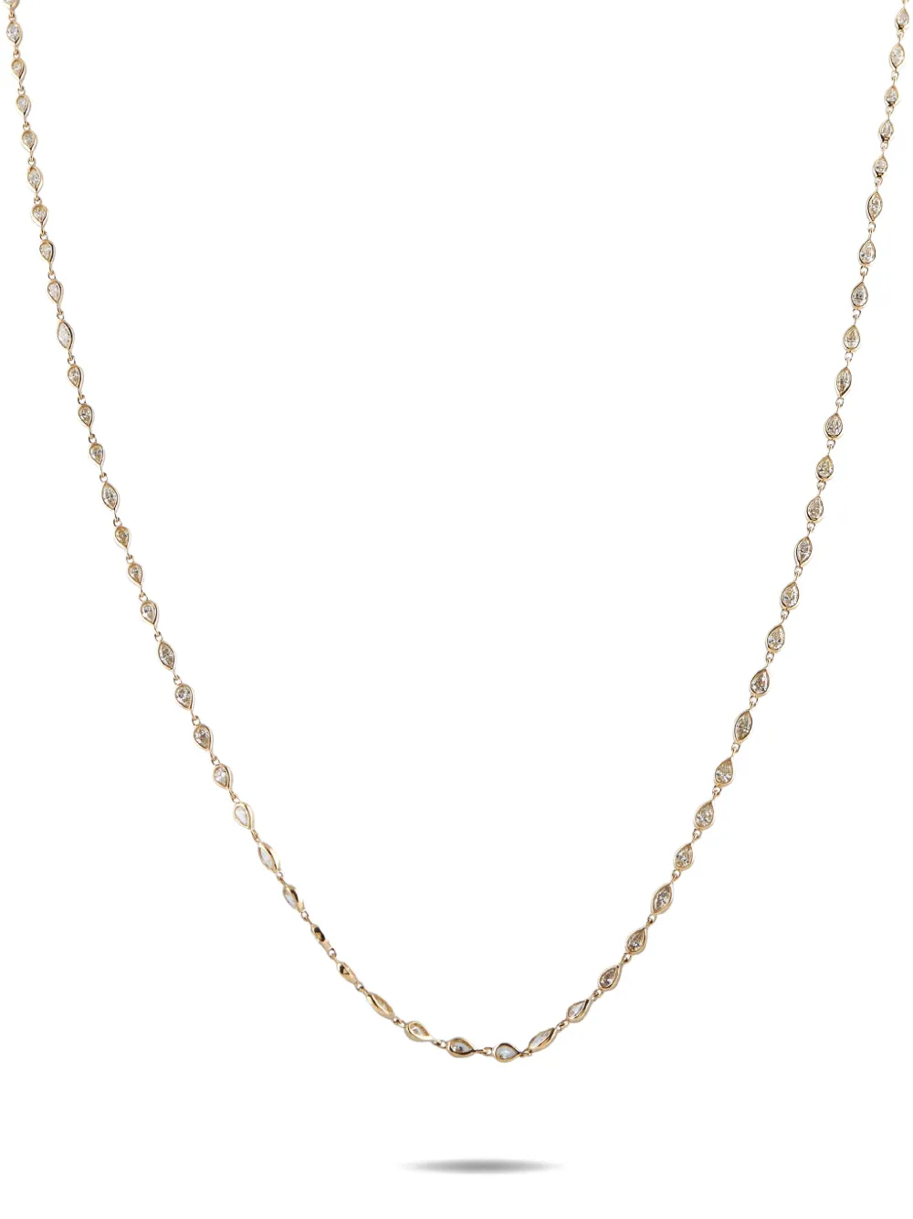 LB Exclusive diamond teardrop-line necklace - Oro