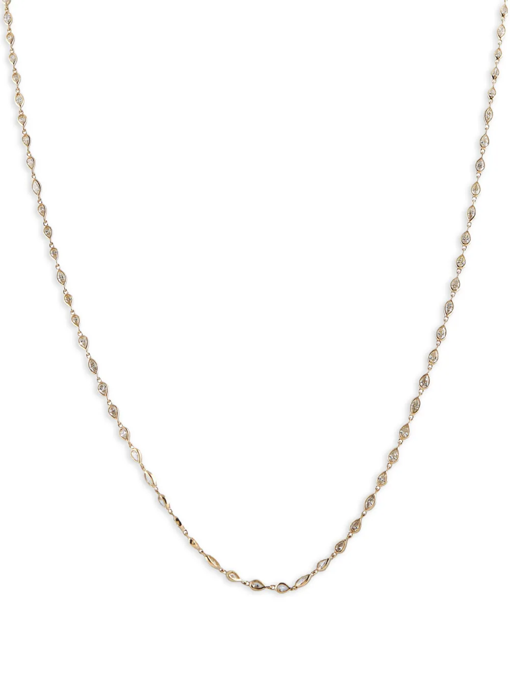 LB Exclusive diamond teardrop-line necklace - Oro