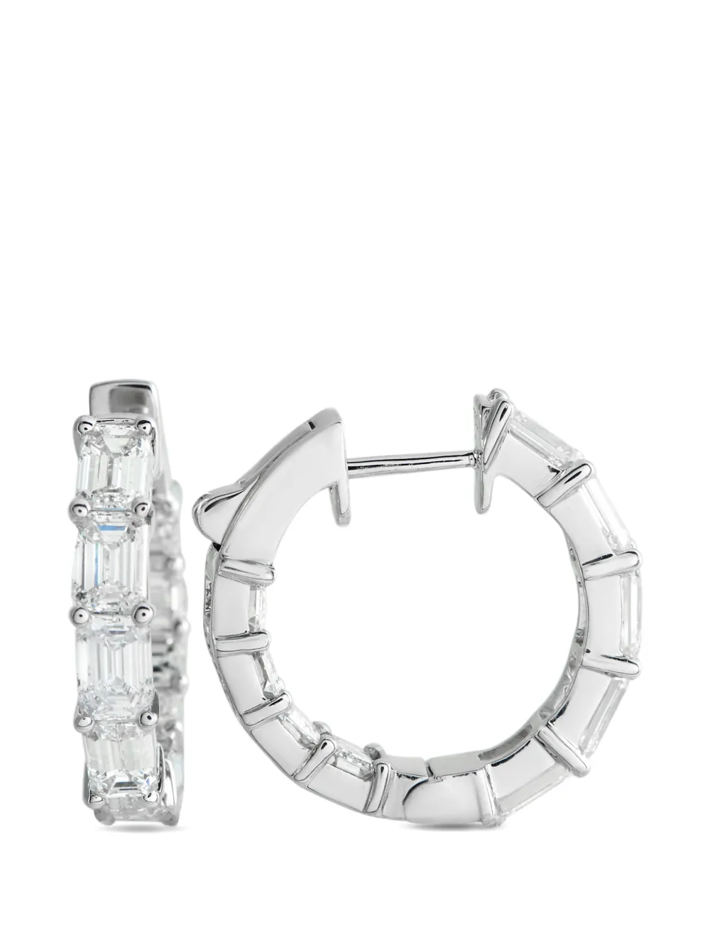 LB Exclusive baguette diamond hoop earrings - Argento
