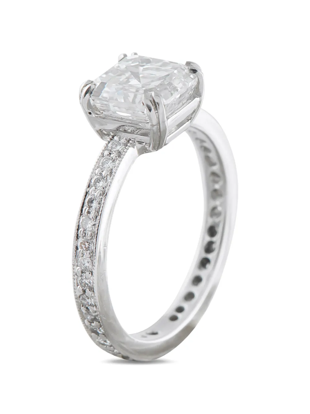 LB Exclusive Emerald-cut Diamond Platinum Ring - Argento