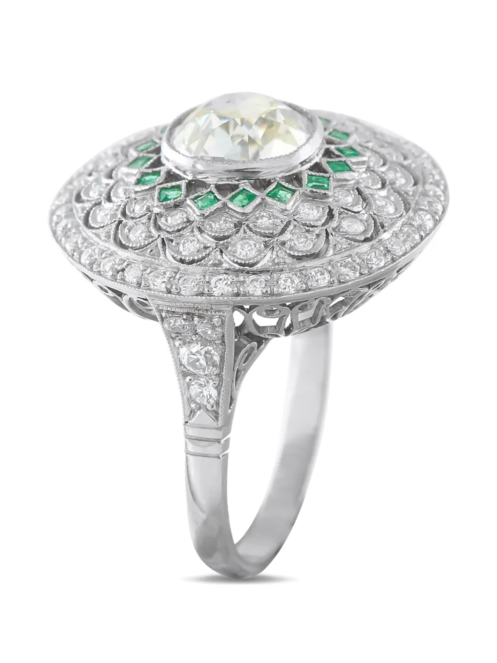 LB Exclusive diamond emerald ring - Argento