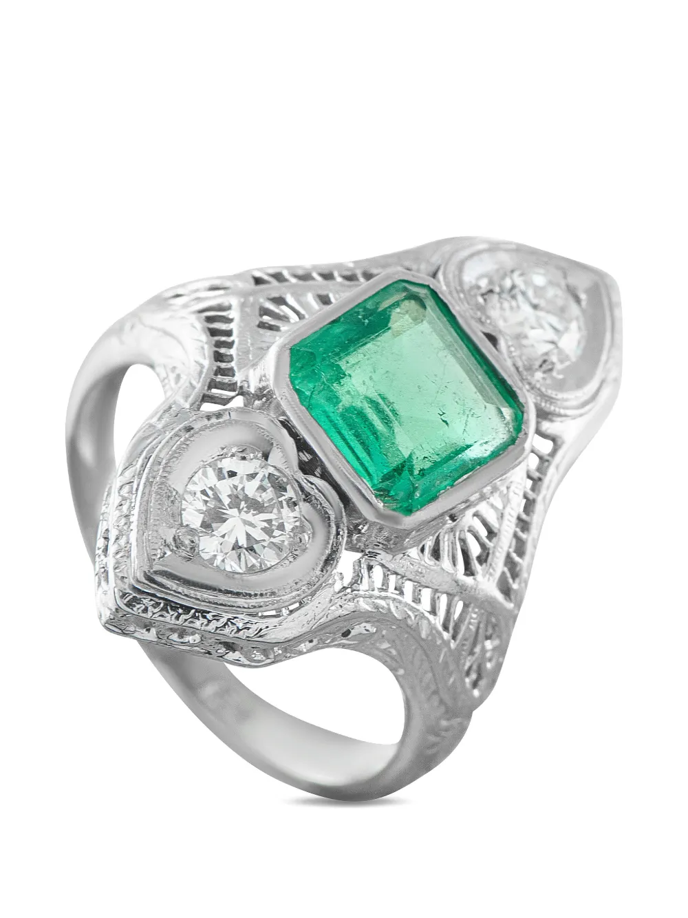 LB Exclusive diamond emerald ring - Argento
