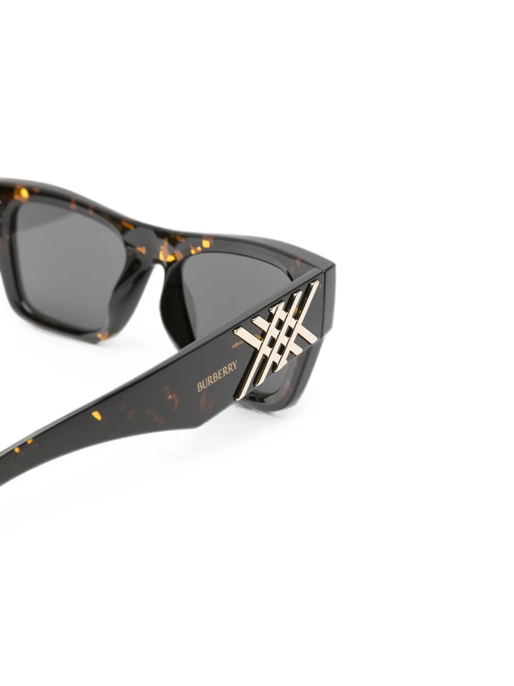 Burberry Eyewear Zonnebril met vierkant montuur en schildpadschild design Bruin