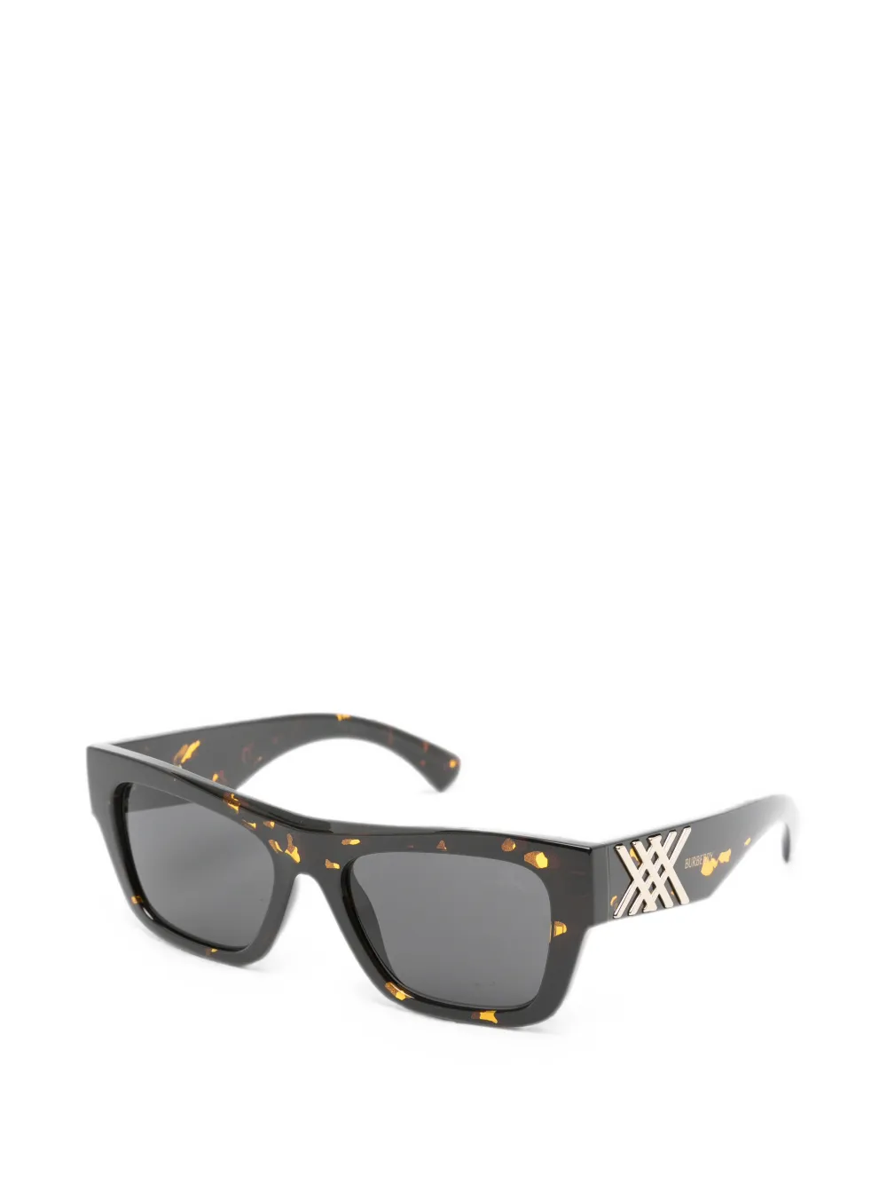 Burberry Eyewear Zonnebril met vierkant montuur en schildpadschild design Bruin