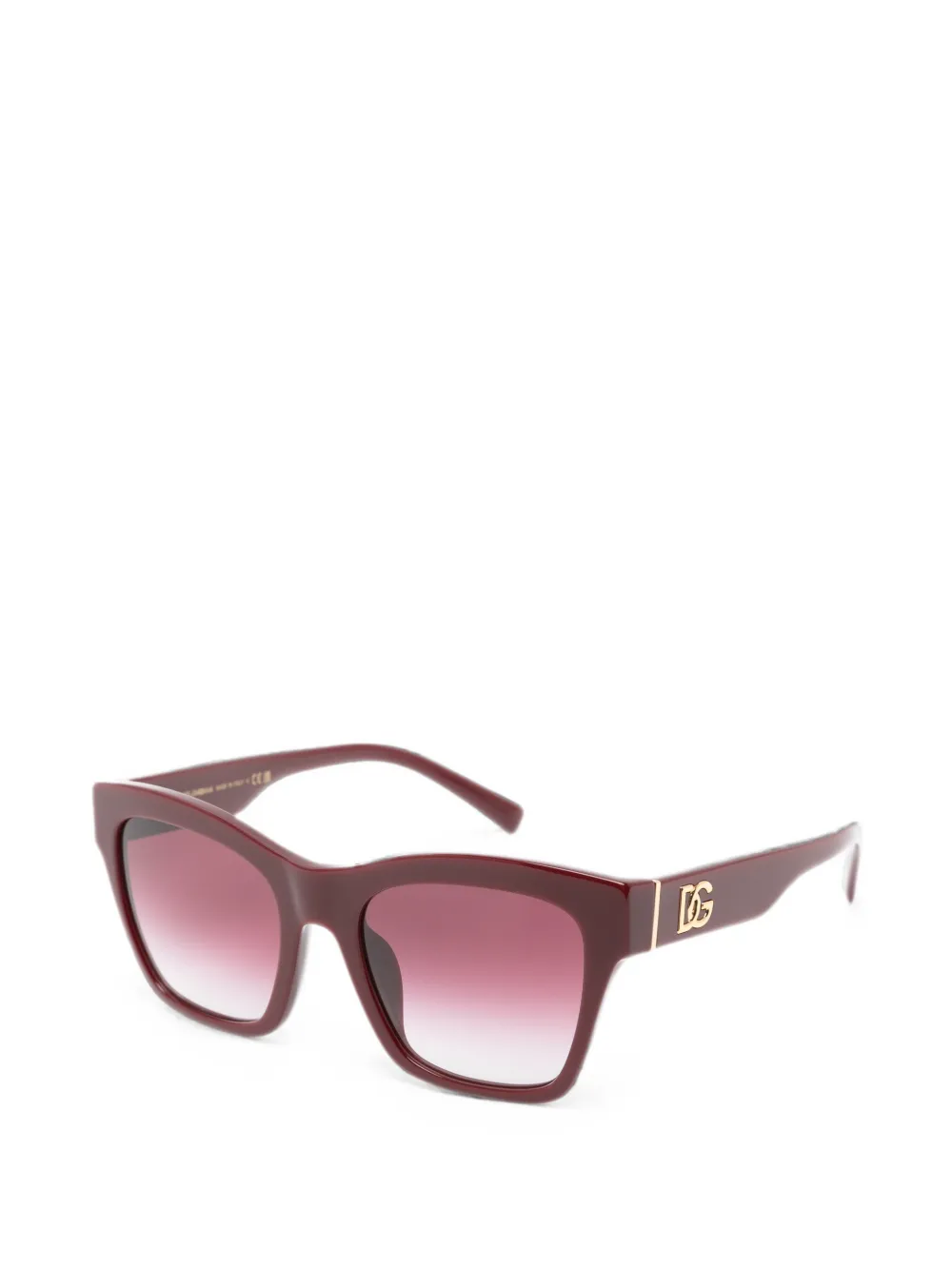 Dolce & Gabbana Eyewear Zonnebril met vierkant montuur en logoplakkaat Rood
