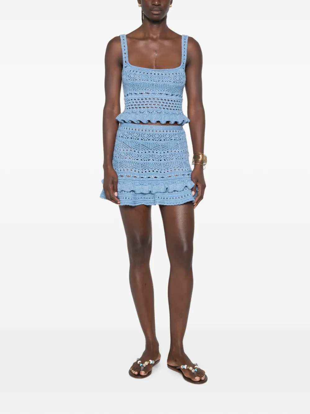 Retrofete Damira gehaakte top Blauw