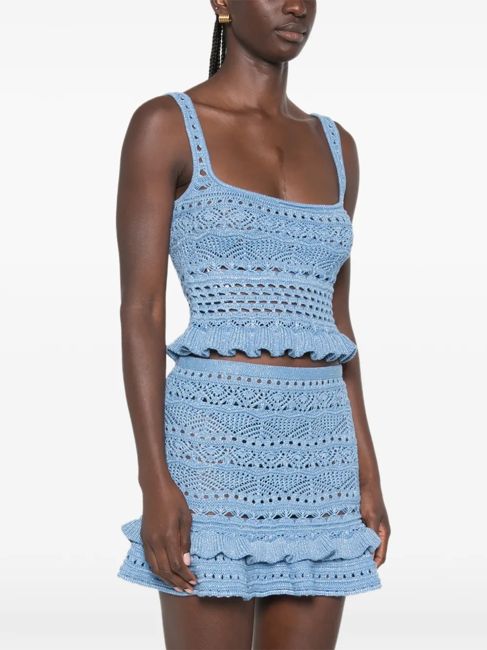 Retrofete Damira gehaakte top Blauw