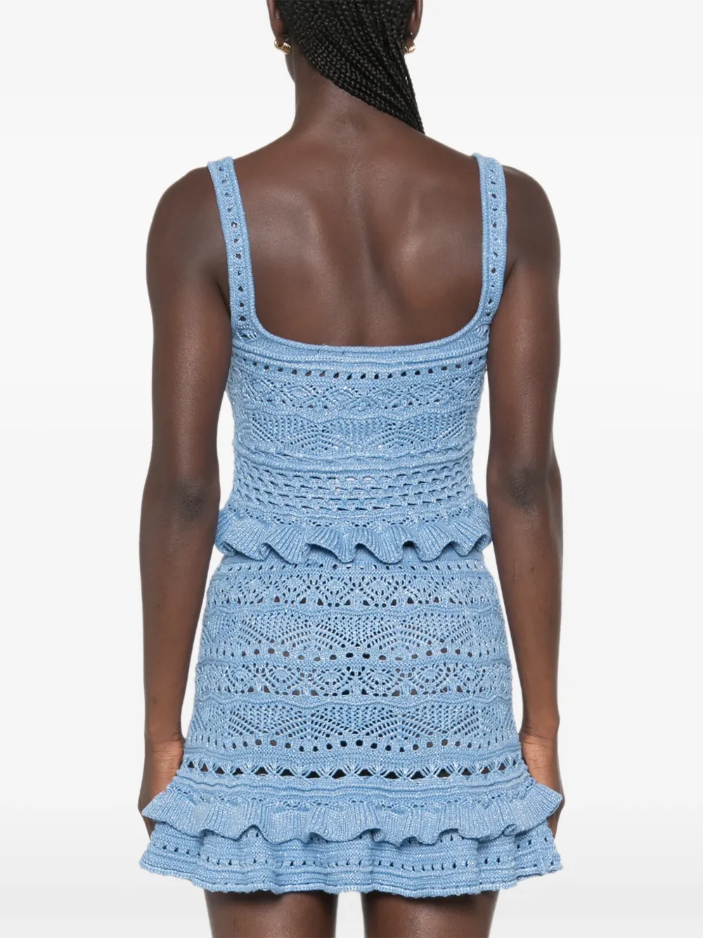 Retrofete Damira gehaakte top Blauw