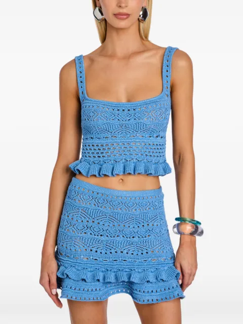 Retrofete top de crochet con volantes