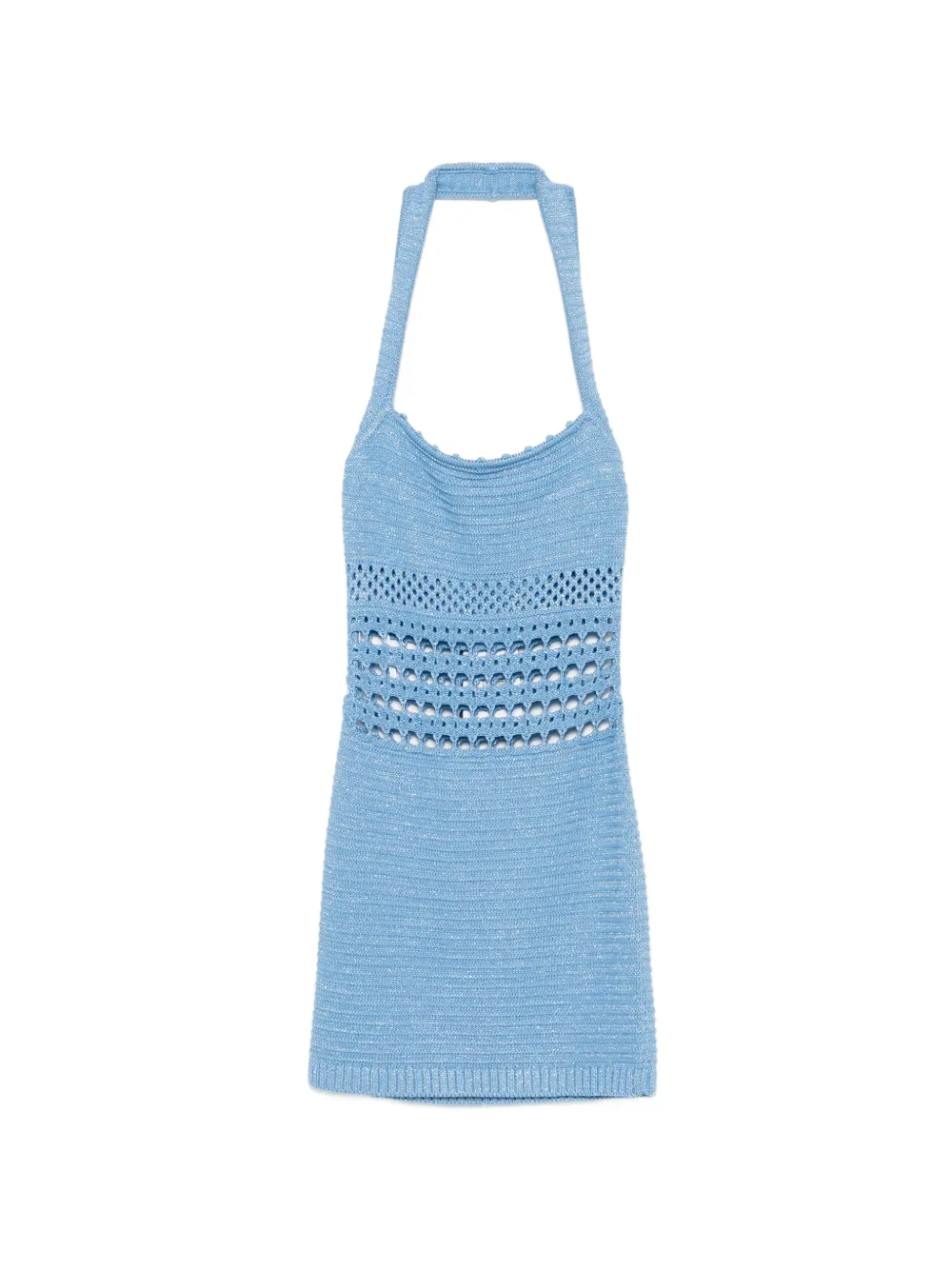 Retrofete crochet-construction halterneck mini dress - Blu
