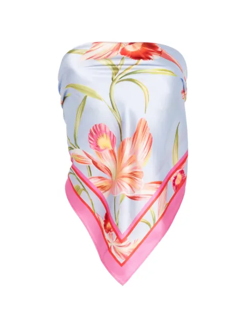 Retrofete floral-print silk top