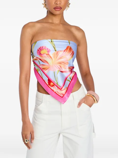 Retrofete floral-print silk top