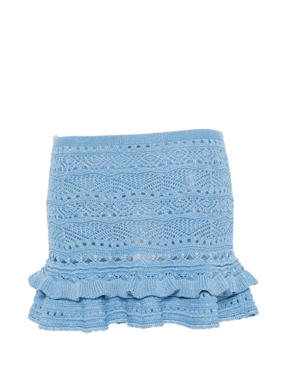 Retrofete Florrie ruffled crochet mini skirt - Blu