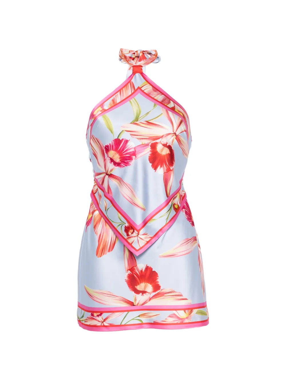 Retrofete Adelaide floral-print silk mini dress - Blu