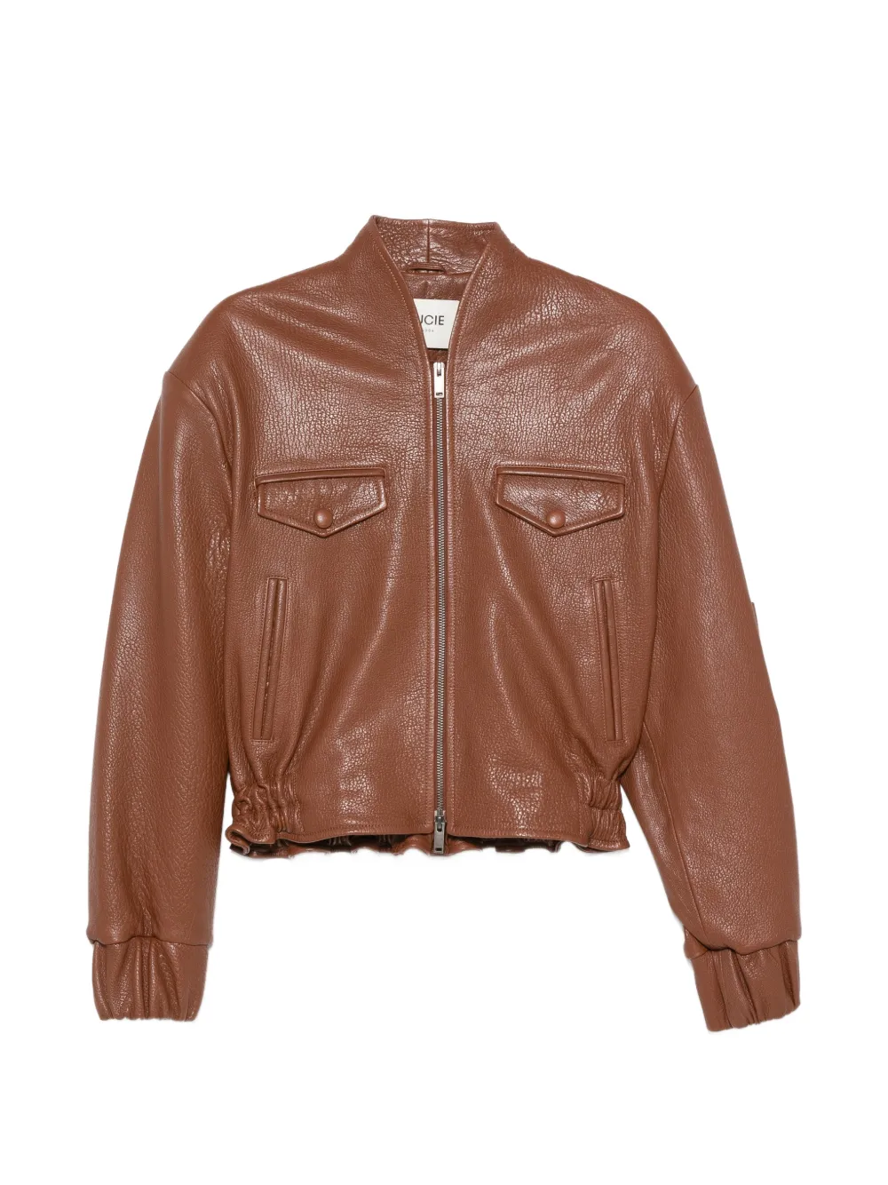 ducie Frankie pebbled leather jacket - Marrone