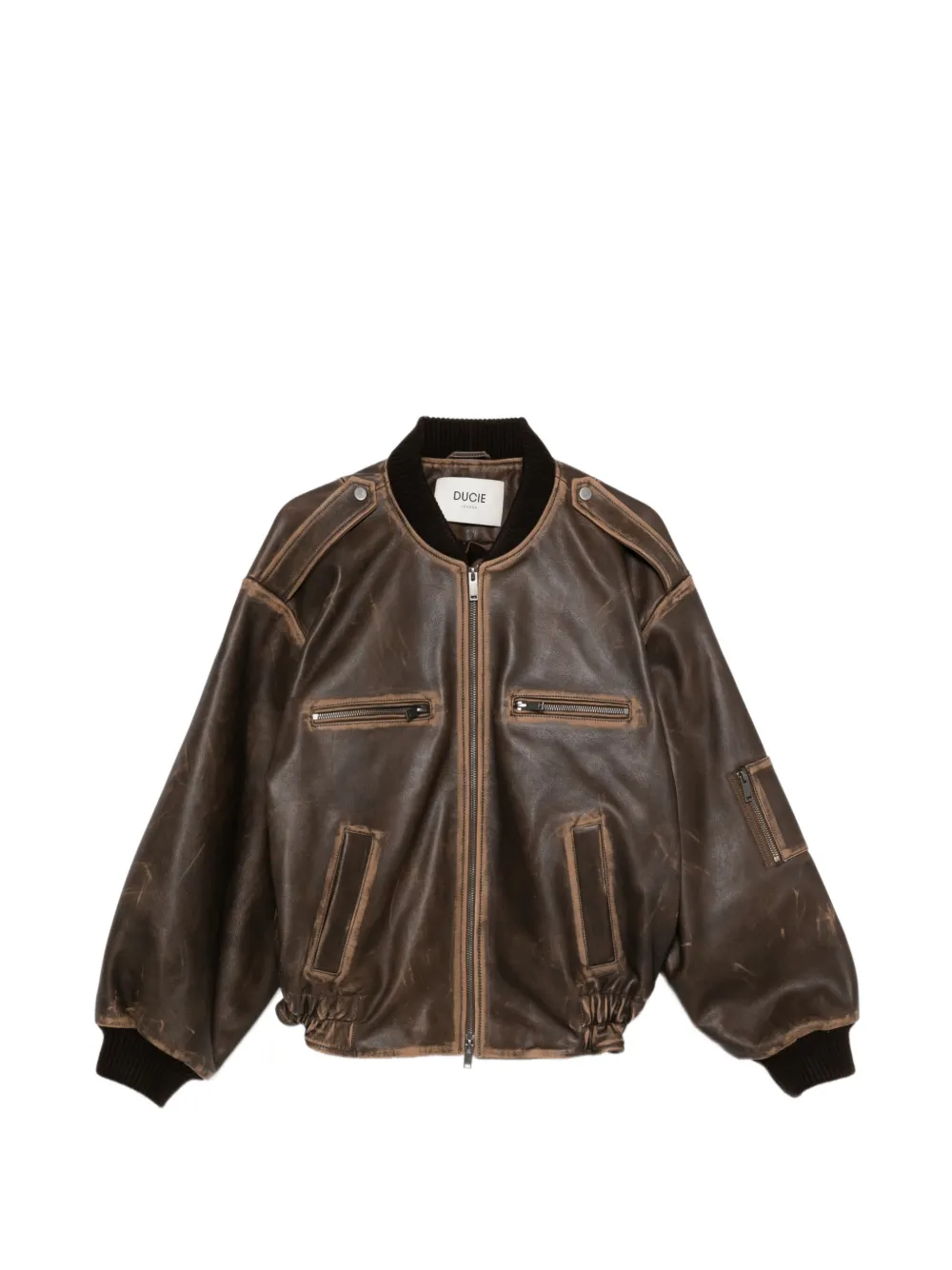 ducie Luna distressed jacket - Marrone