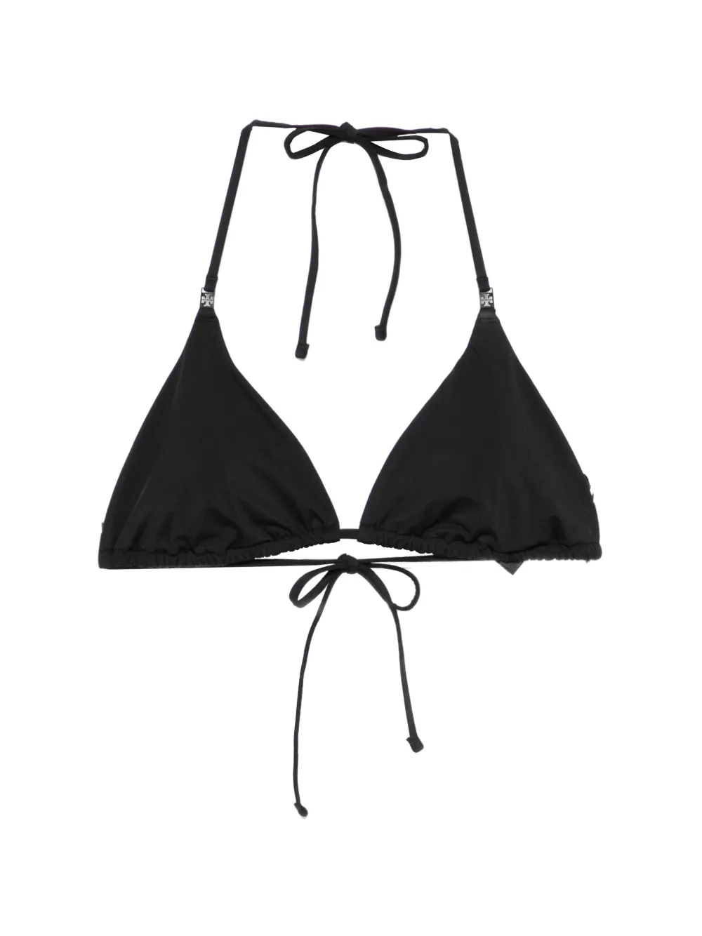 Tory Burch logo-plaque triangle bikini top - Schwarz