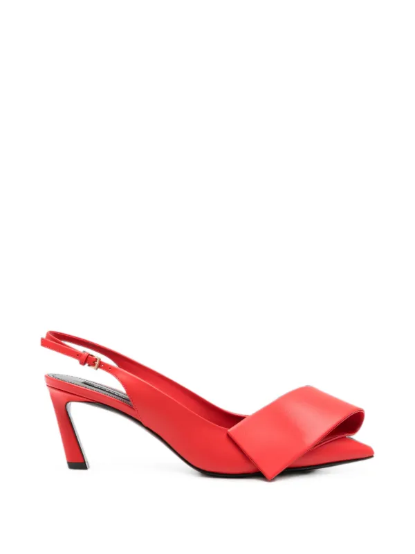 Givenchy Twisted Ribbon Slingbacks in Red
