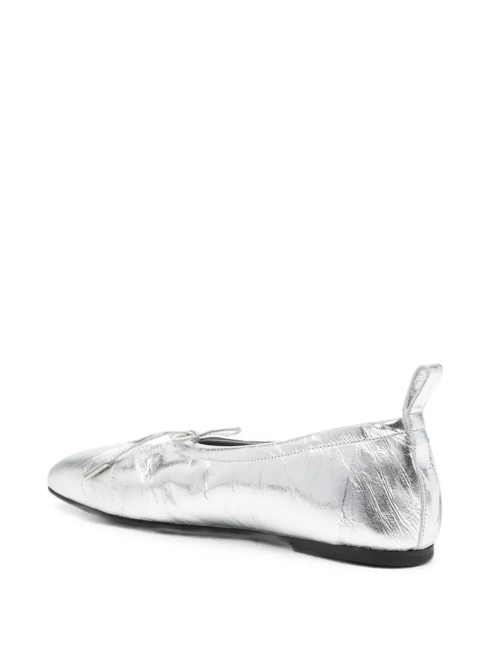 ALOHAS Rosalind leren ballerina's met glanzende afwerking Zilver