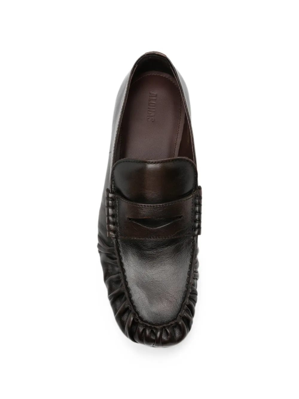 ALOHAS Gesmockte penny loafers Bruin