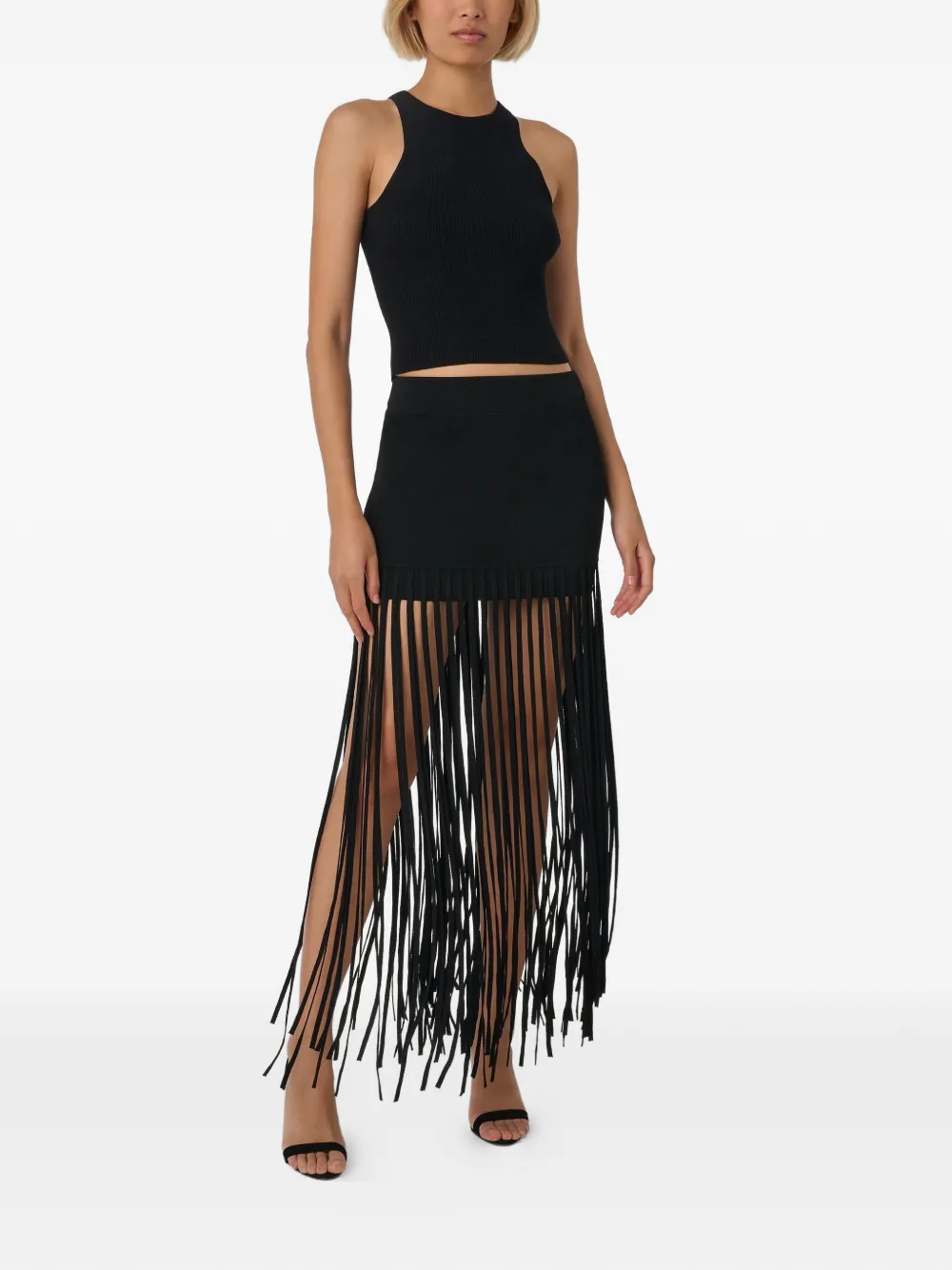 Toccin Carlyle fringe mini skirt - Nero