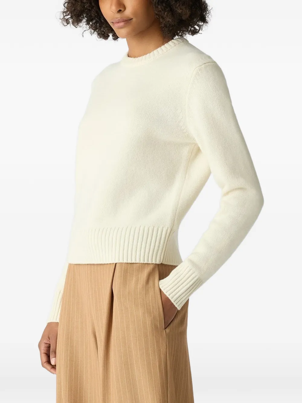 Toccin Jenny klassieke trui met ronde hals Beige