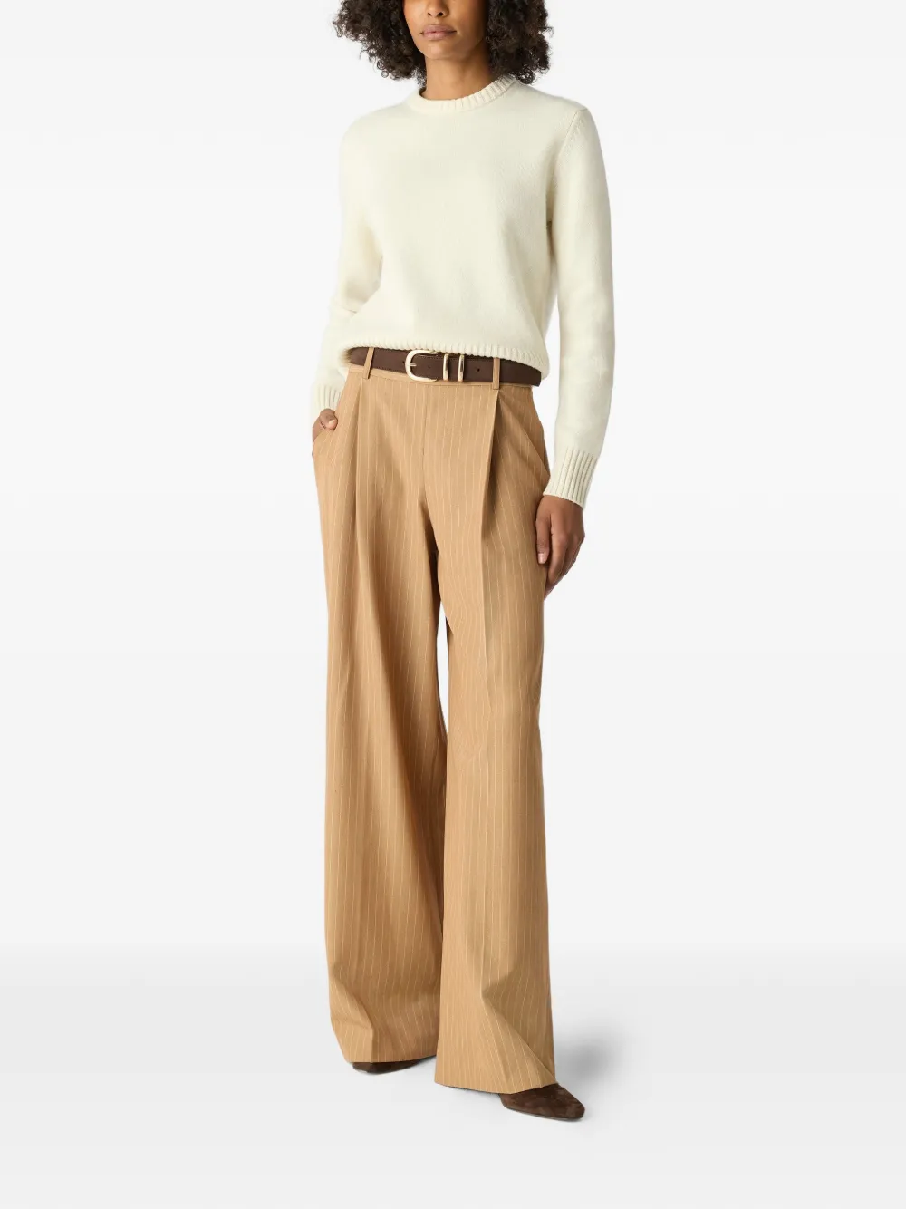Toccin Jenny klassieke trui met ronde hals Beige