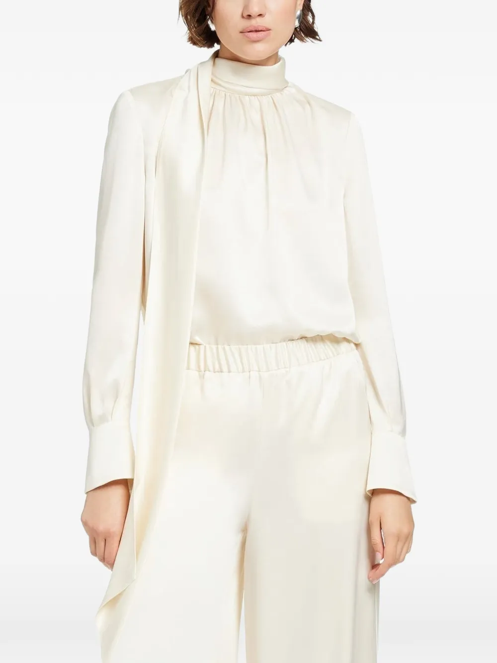 Toccin Veronica long sleeve pussy-bow blouse - Toni neutri