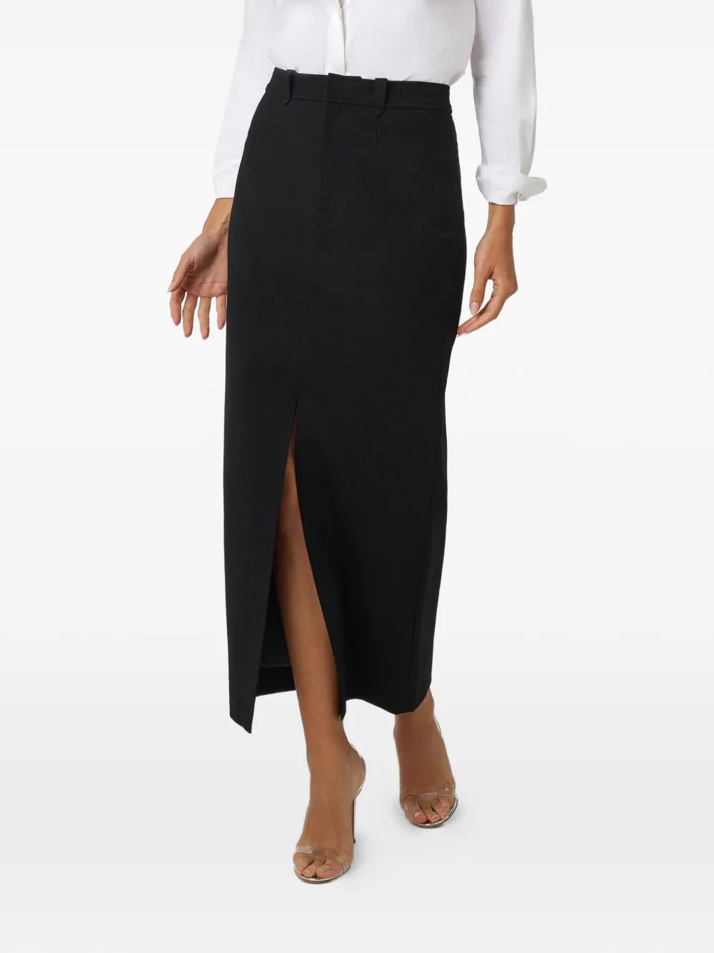 Toccin Meg slit midi skirt - Nero