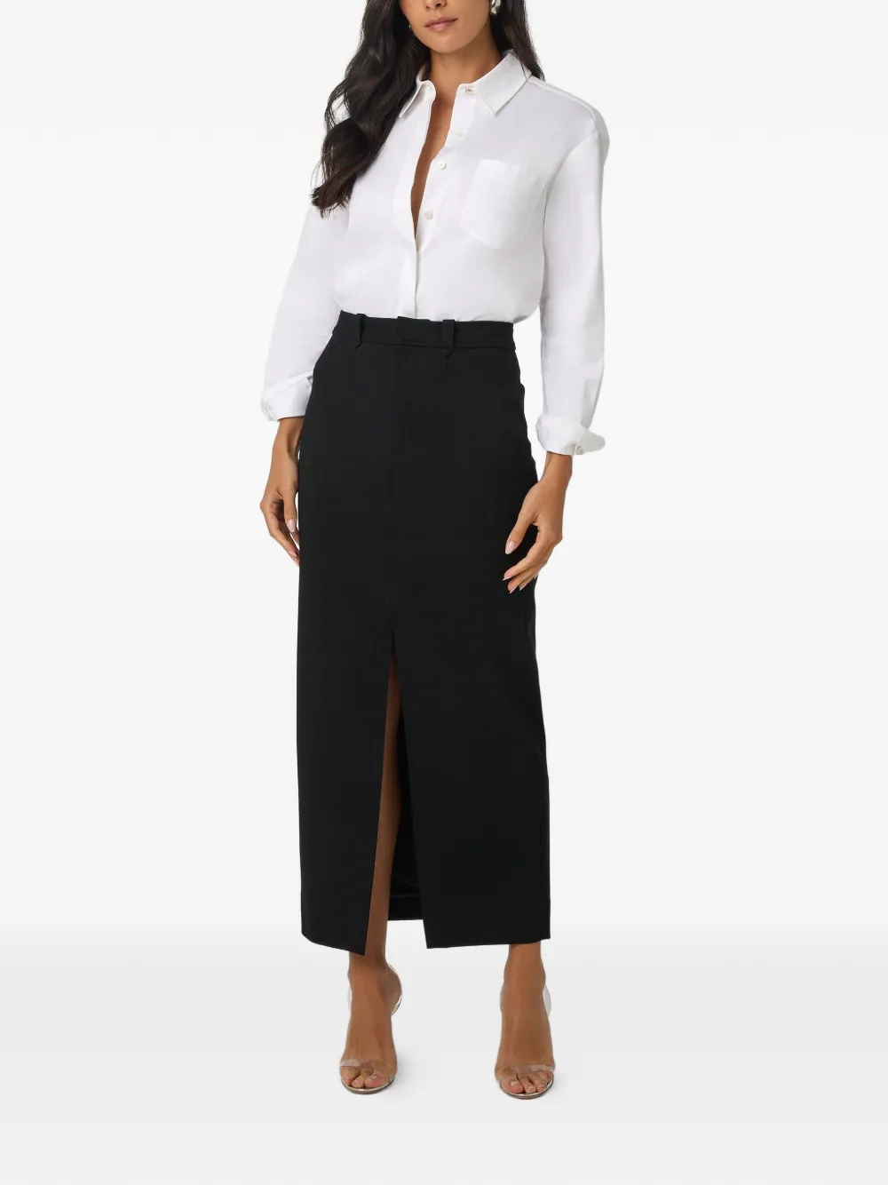  Toccin Meg Slit Midi Skirt - Black 
