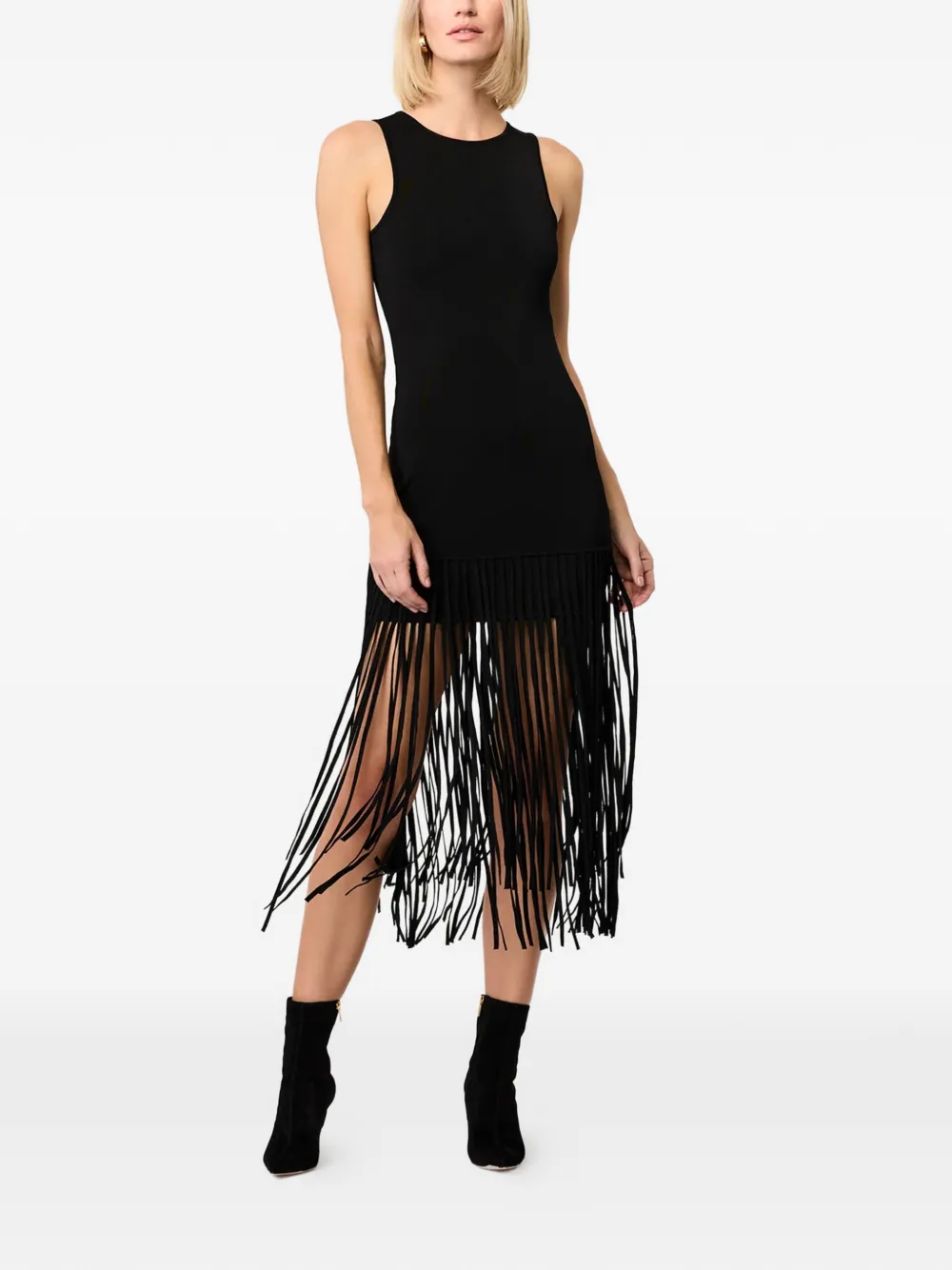 Toccin Margaux fringe knit dress · M