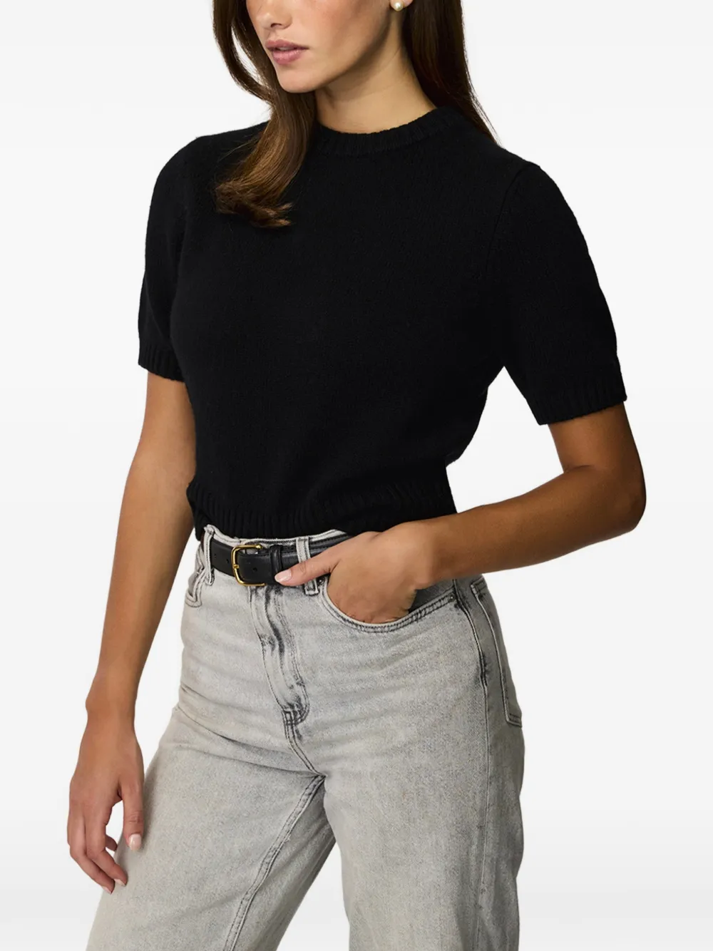 Toccin Elsie short-sleeved pullover sweater - Nero