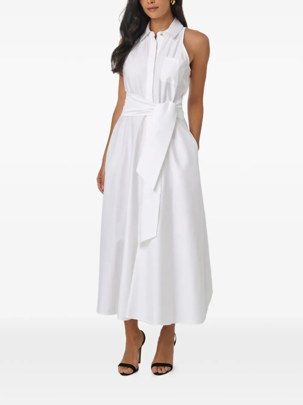 Toccin Ärmelloses Chelsea Hemdkleid mit Schnürung - Weiß