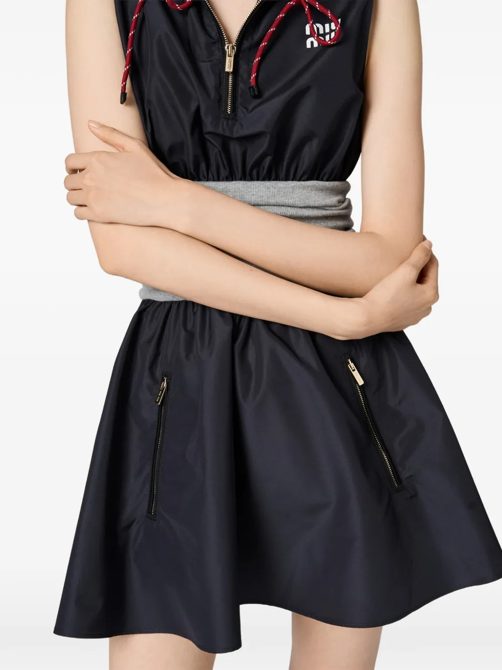 Miu Jurk van technische stof Blauw
