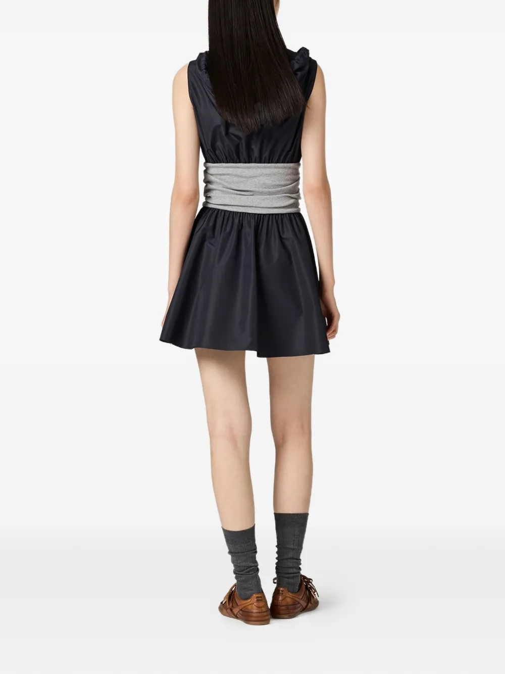 Miu Jurk van technische stof Blauw