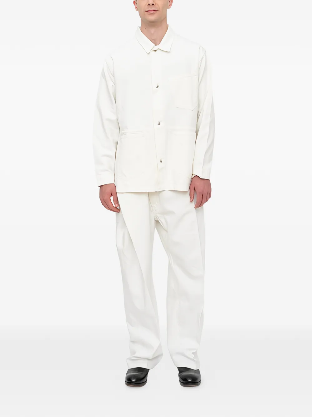 Setchu Button-up shirtjack Beige