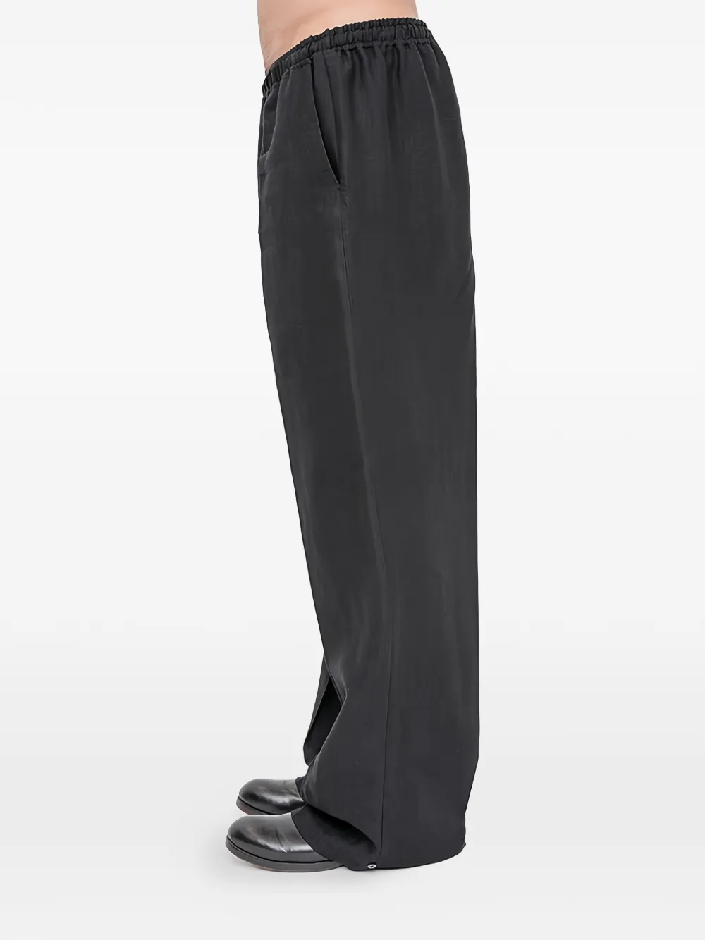 Setchu Button-detail Wide-leg Trousers In Black