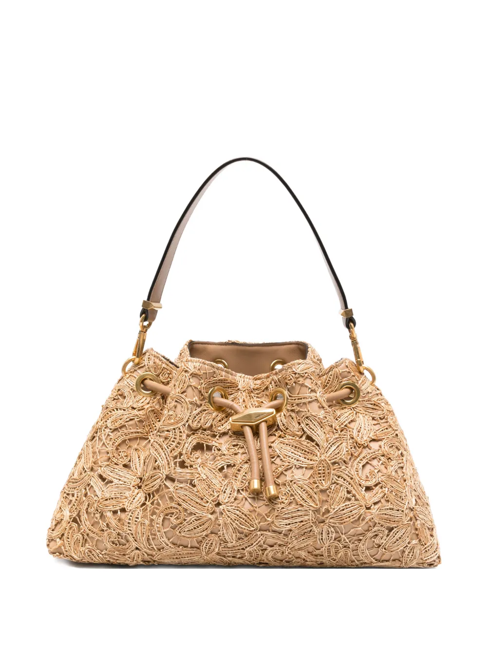 Jimmy Choo Chin flower-raffia tote bag - Toni neutri