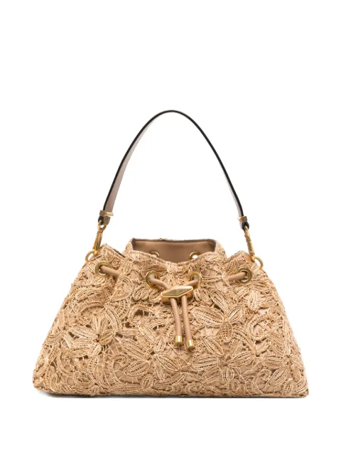 Jimmy Choo Chin flower-raffia tote bag