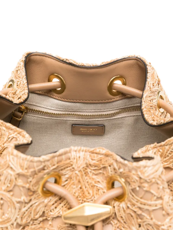 Jimmy Choo Medium Chin flower-raffia Tote Bag | Neutrals | FARFETCH