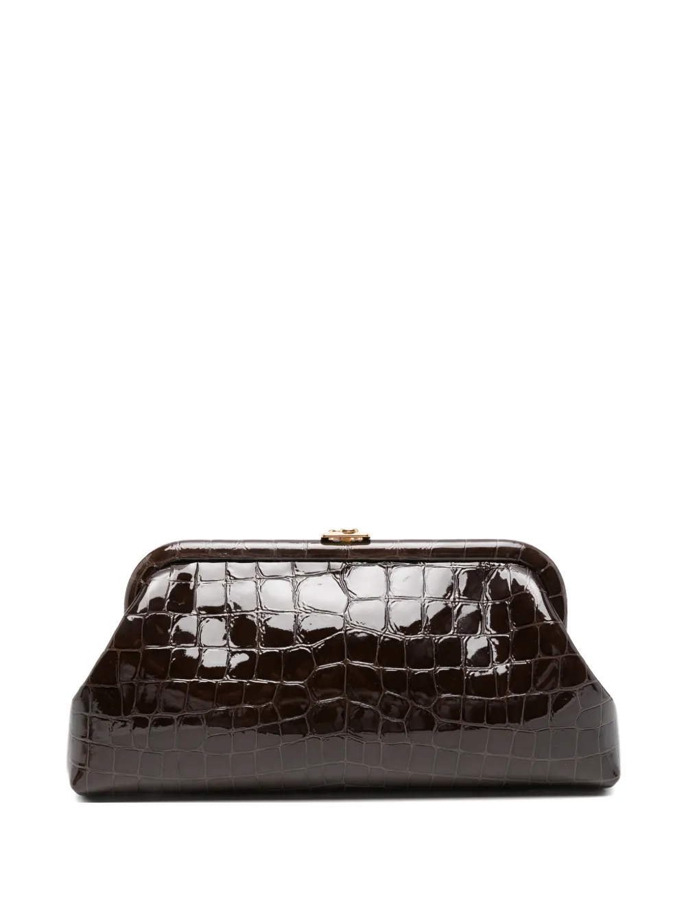 Jimmy Choo coco leather clutch bag - Marrone